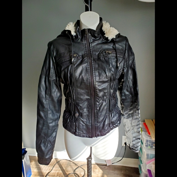 miss posh Jackets & Blazers - Miss Posh Small Faux Leather Faux Fur Jacket